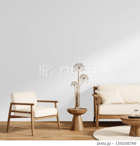 empty room with wooden chair in a modern empty room with wooden chair in a modern 139208766