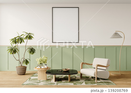 modern interior with empty frame 139208769