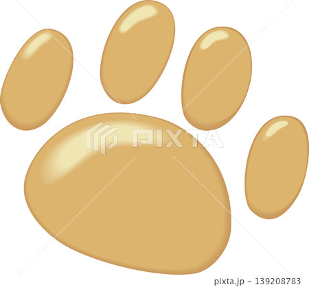ベージュ色の犬のぷっくり足跡 139208783