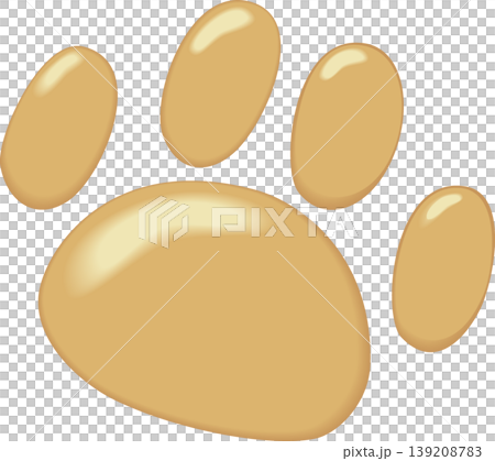 ベージュ色の犬のぷっくり足跡 139208783
