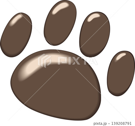 ブラウン色の犬のぷっくり足跡 139208791