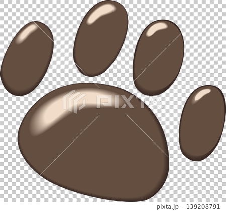 ブラウン色の犬のぷっくり足跡 139208791