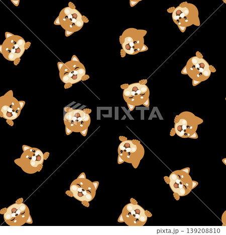可愛い芝犬のシームレスパターン 139208810