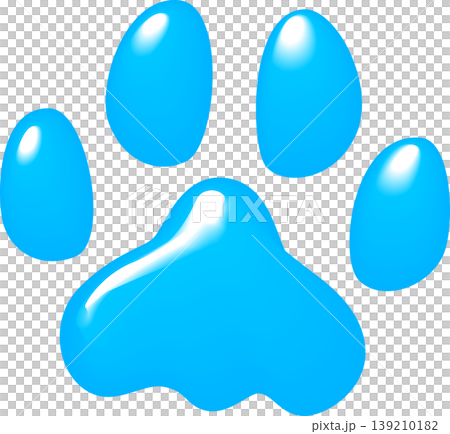 ブルーの犬のぷっくり足跡 139210182