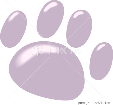 薄紫色の犬のぷっくり足跡 薄紫色の犬のぷっくり足跡 139210186
