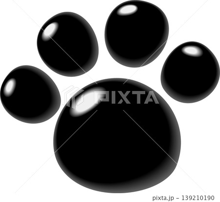 黒色の犬のぷっくり足跡 139210190