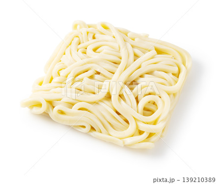 白バック・切り抜き用のゆでうどんのブロック 139210389