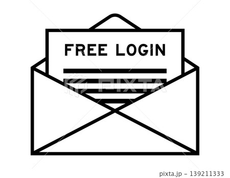 Envelope and letter sign with word free login as the headline Envelope and letter sign with word free login as the headline 139211333