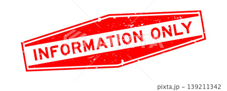 Grunge red information only word hexagon rubber seal stamp on white background 139211342