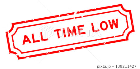Grunge red all time low word rubber seal stamp on white background Grunge red all time low word rubber seal stamp on white background 139211427
