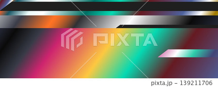 Vibrant diagonal rainbow gradient sweep, geometric gradation abstract background with sleek metallic bars, glossy highlights, subtle noise and dark vignette creating modern tech atmosphere and premium Vibrant diagonal rainbow gradient sweep, geometric gradation abstract background with sleek metallic bars, glossy highlights, subtle noise and dark vignette creating modern tech atmosphere and premium 139211706