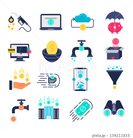Money Flow Flat Icons 139211833