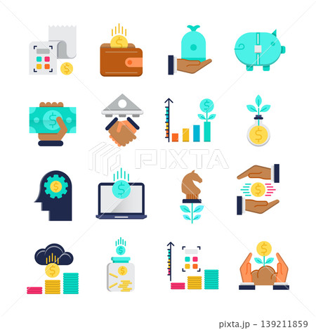 Finance Flat Icons 139211859
