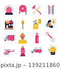 Firefighter and Fire Department Flat Icons 139211860