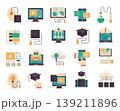 Online Education and E-Learning Digital Study Vector Icons 139211896