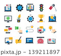 SEO and Web Development Flat Vector Icon Set 139211897