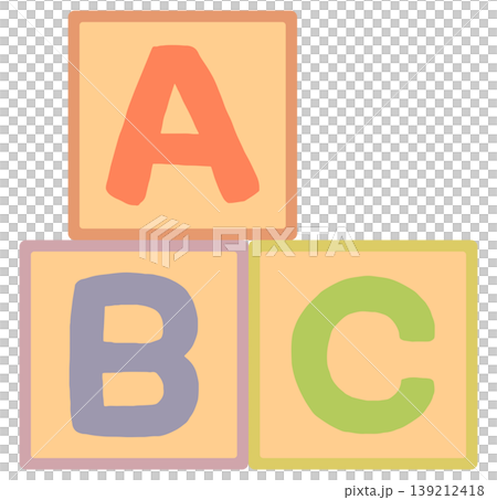 ABCの積み木 イラスト ベクター素材 139212418