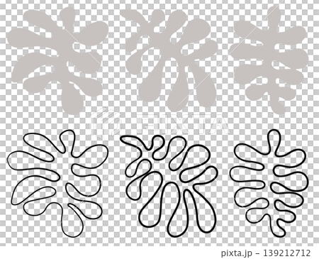 It is a water grass-shaped curved drawing. 139212712