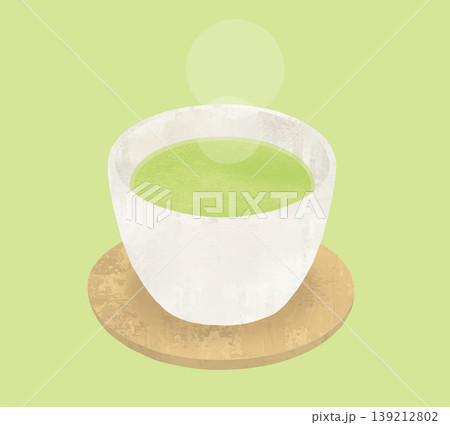 緑茶とお湯呑み水彩 緑茶とお湯呑み水彩 139212802