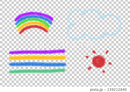 Weather icons drawn with crayons Weather icons drawn with crayons 139212840