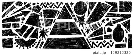 Geometric shape with noise grunge pencil and marker texture. Playful figure and sticker design for modern poster and tag. Hand drawn vector shape set with gritty geometric doodle elements isolated Geometric shape with noise grunge pencil and marker texture. Playful figure and sticker design for modern poster and tag. Hand drawn vector shape set with gritty geometric doodle elements isolated 139213320