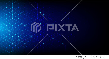 Abstract background consisting of set of hexagonal cells. Modern innovation communication technology business background. Background illustration vector. 139213820