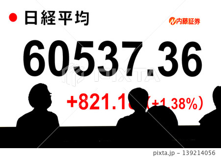 日本の東京都市景観初6万円突破・6万0537円36銭・株価/終値。半年で6万台と史上最速の大台替わり 139214056