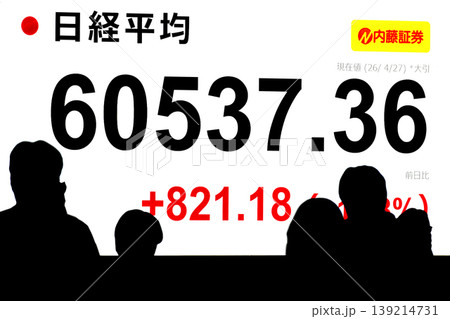 日本の東京都市景観初6万円突破・6万0537円36銭・株価/終値。半年で6万台と史上最速の大台替わり 日本の東京都市景観初6万円突破・6万0537円36銭・株価/終値。半年で6万台と史上最速の大台替わり 139214731