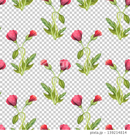 Red closed poppies with green buds, a seamless watercolor pattern. Bright fresh flowers with vibrant leaves, hand drawn. Colorful plants for floral cards, invitations, prints, and fabric. Red closed poppies with green buds, a seamless watercolor pattern. Bright fresh flowers with vibrant leaves, hand drawn. Colorful plants for floral cards, invitations, prints, and fabric. 139214814