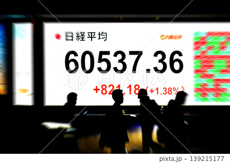 日本の東京都市景観初6万円突破・6万0537円36銭・株価/終値。半年で6万台と史上最速の大台替わり 139215177