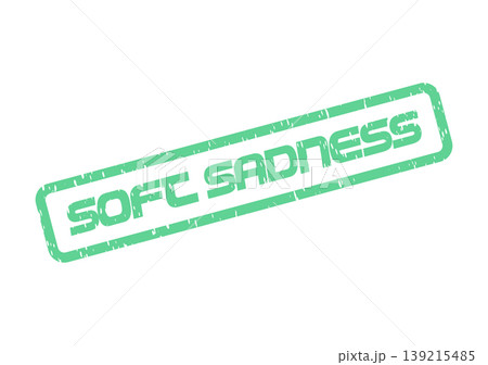Soft Sadness Green Distressed Rubber Stamp Symbolizing a Gentle Melancholy Sentiment 139215485