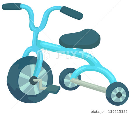 水色の三輪車のイラスト ベクター素材 水色の三輪車のイラスト ベクター素材 139215523