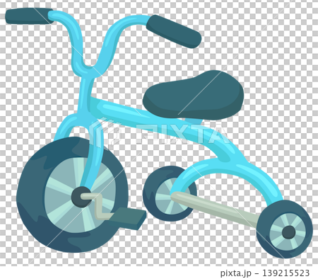 水色の三輪車のイラスト ベクター素材 水色の三輪車のイラスト ベクター素材 139215523