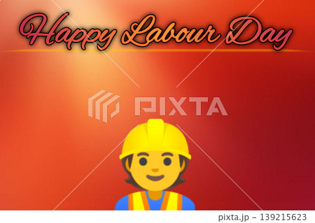 Labour Day Greeting Background with Construction Worker Character Labour Day Greeting Background with Construction Worker Character 139215623