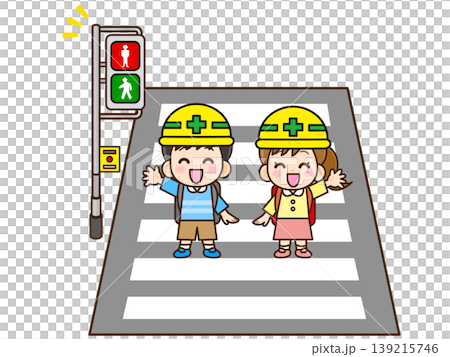 横断歩道を渡る子供のイラスト素材3 横断歩道を渡る子供のイラスト素材3 139215746