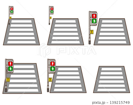 横断歩道と信号機のイラスト素材セット 139215749