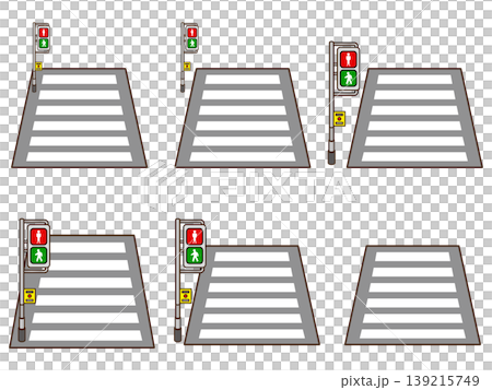 横断歩道と信号機のイラスト素材セット 139215749