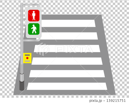 Illustration material of a pedestrian crossing and traffic lights 2 Illustration material of a pedestrian crossing and traffic lights 2 139215751