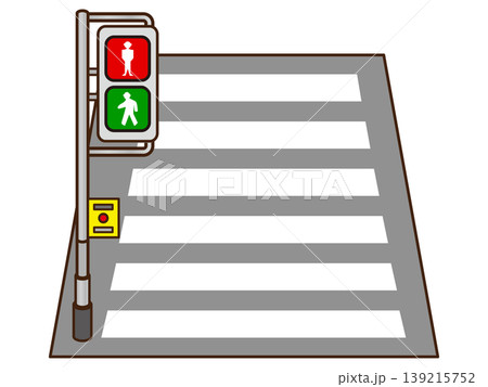 横断歩道と信号機のイラスト素材 横断歩道と信号機のイラスト素材 139215752