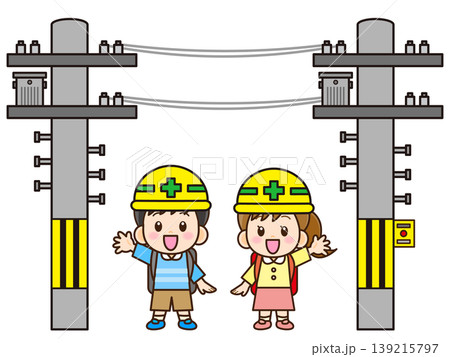 電信柱と子供のイラスト素材 電信柱と子供のイラスト素材 139215797