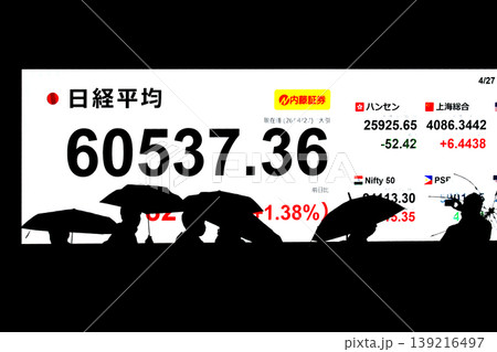 日本の東京都市景観初6万円突破・6万0537円36銭・株価/終値。半年で6万台と史上最速の大台替わり 139216497