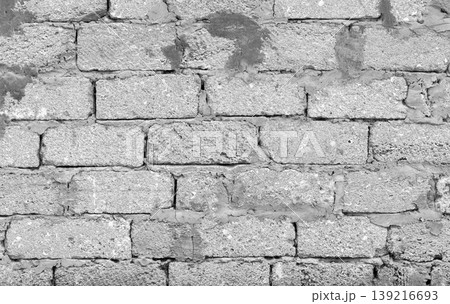 Close-up view of a rough brick wall, background photo texture Close-up view of a rough brick wall, background photo texture 139216693
