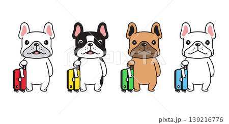 french bulldog dog travel bag Suitcase cartoon character Luggage Baggage sunglasses traveller vector icon puppy pet doodle animal symbol illustration isolated design french bulldog dog travel bag Suitcase cartoon character Luggage Baggage sunglasses traveller vector icon puppy pet doodle animal symbol illustration isolated design 139216776