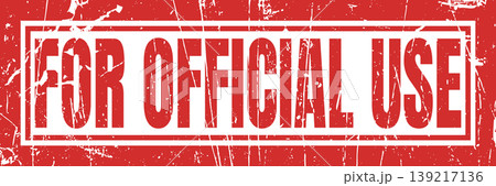 Red grunge rubber stamp sign with text for official use in rectangular white border frame. Red grunge rubber stamp sign with text for official use in rectangular white border frame. 139217136