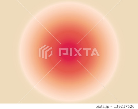 Circular radial gradient background with bright red center and soft orange aura. 139217526
