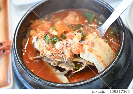 delicious authentic spicy korean seafood fish stew maeuntang delicious authentic spicy korean seafood fish stew maeuntang 139217560