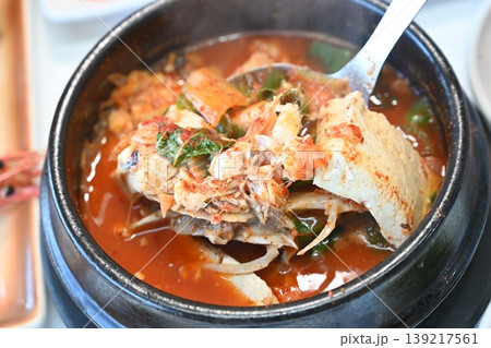 delicious authentic spicy korean seafood fish stew maeuntang delicious authentic spicy korean seafood fish stew maeuntang 139217561