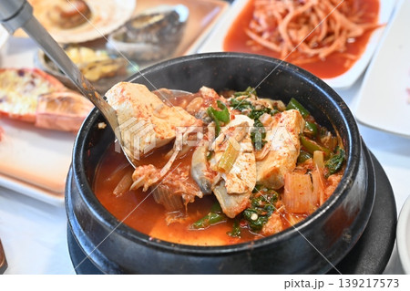 delicious authentic spicy korean seafood fish stew maeuntang delicious authentic spicy korean seafood fish stew maeuntang 139217573