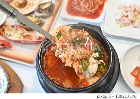 delicious authentic spicy korean seafood fish stew maeuntang delicious authentic spicy korean seafood fish stew maeuntang 139217576