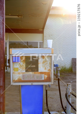American Oil station old and aged grunge American Oil station old and aged grunge 139217876